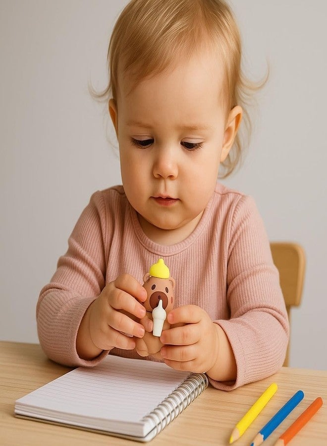 Crafty Cuddle Capybara Erasers for Kids | Cute Animal Cartoon Erasers | Fun Stationery for School, Drawing & Writing | Adorable Collectible Eraser Set for Boys & Girls (Pack of 12) - Image 3